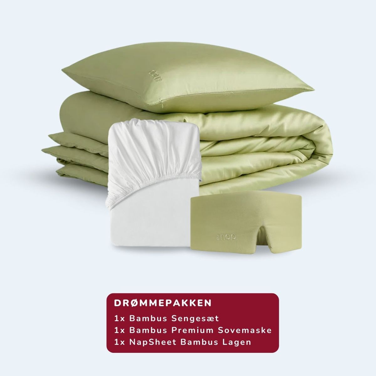 Drømmepakken Matcha - 1 pudebetræk / 140x220 / 180x200 + 35