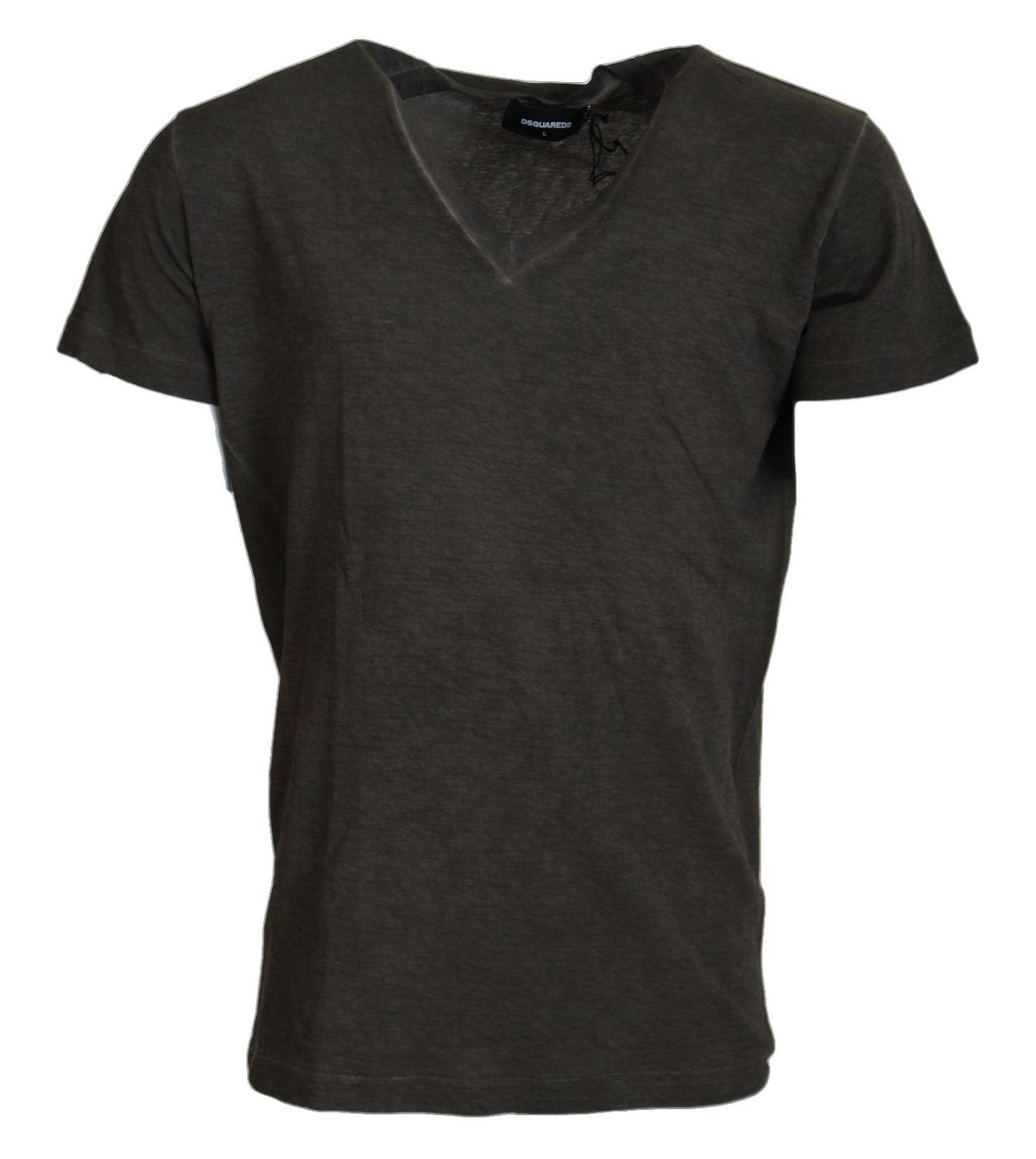 Dsquared ² Gray Cotton Linen Short Sleeves V-neck T-shirt