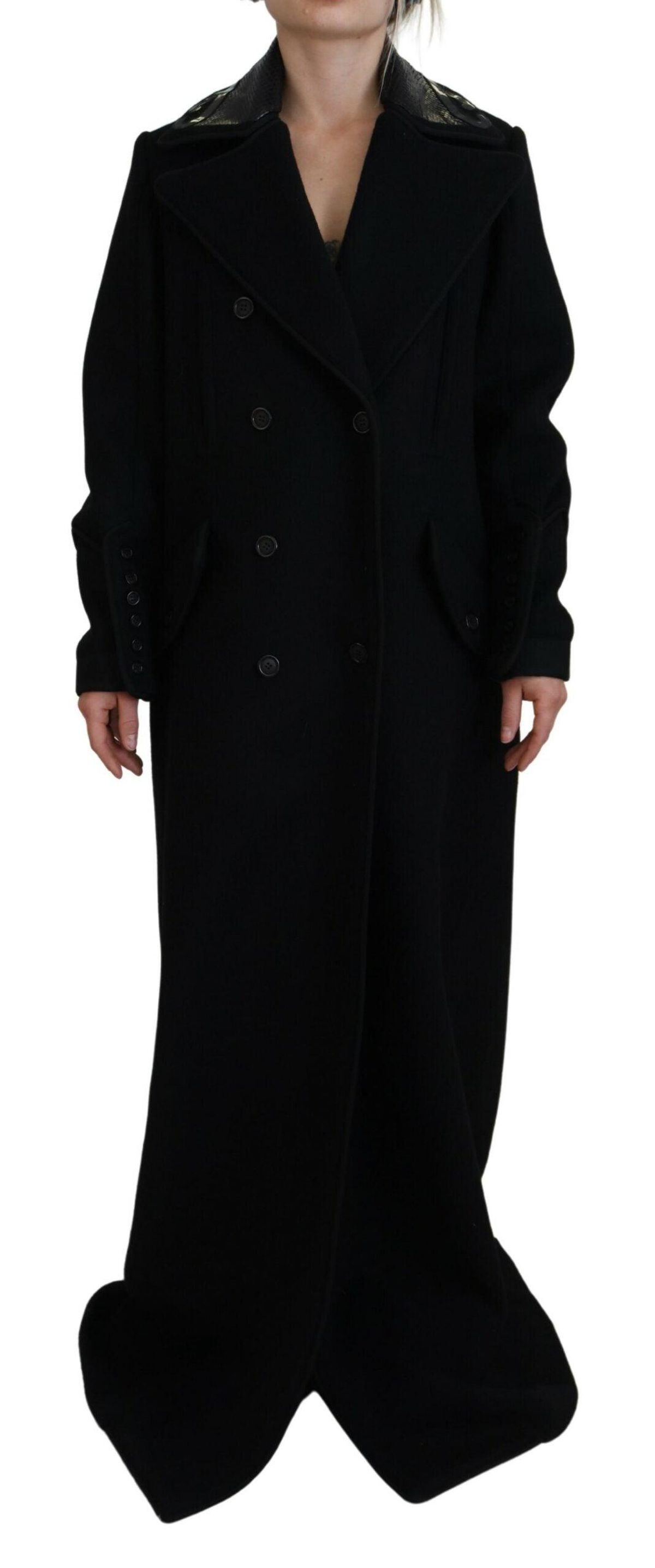 Dsquared2 Black Double Breasted Long Coat Jacket