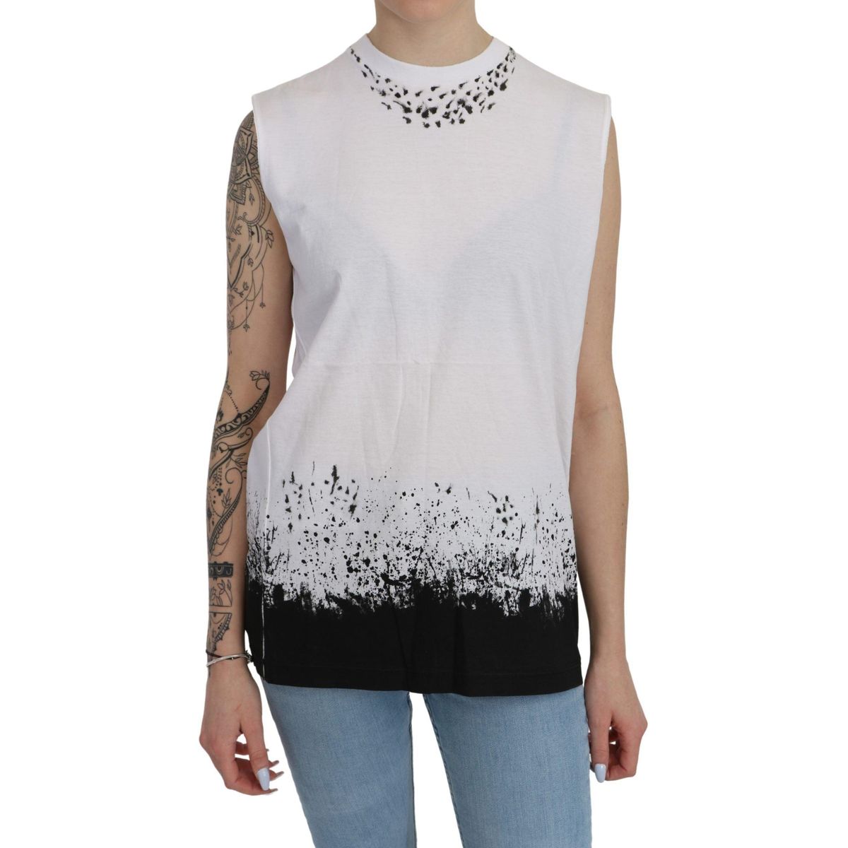 Dsquared2 Chic Sleeveless Cotton Crew Neck Top