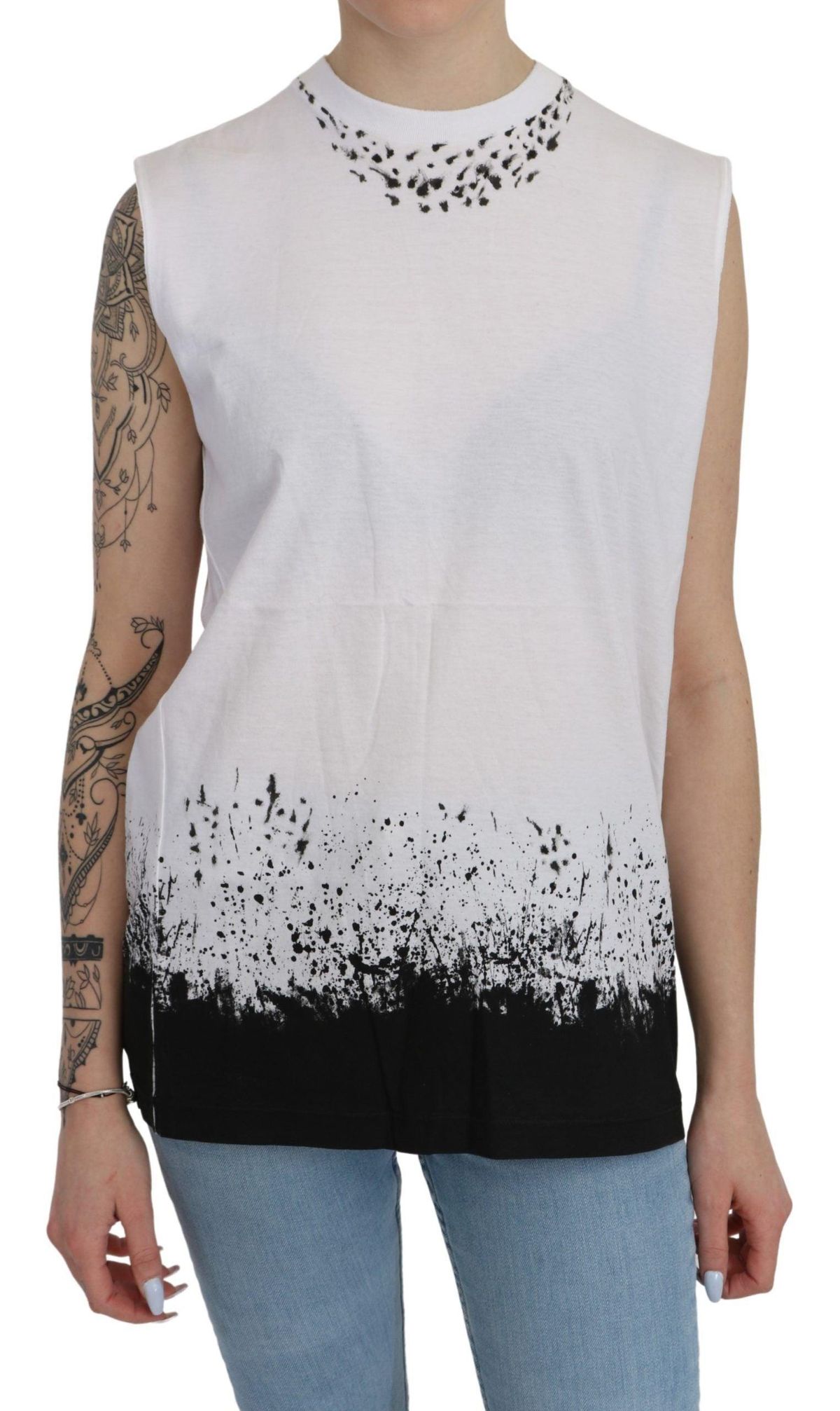 Dsquared2 Chic Sleeveless Cotton Crew Neck Top