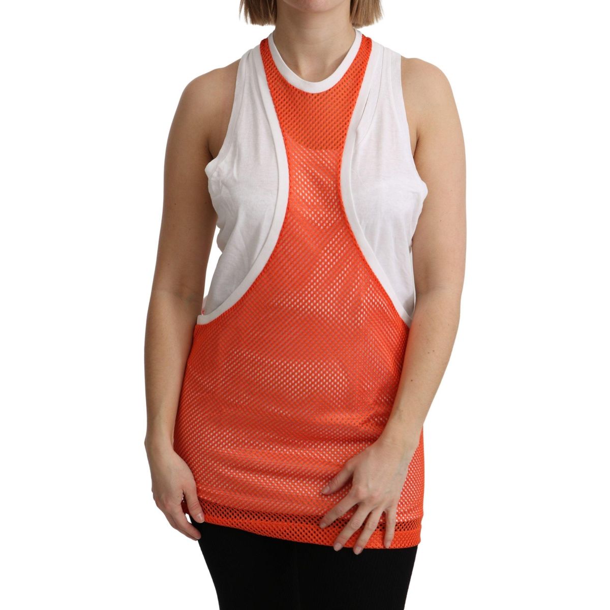 Dsquared2 Elegant Sleeveless Cotton Tank in Orange