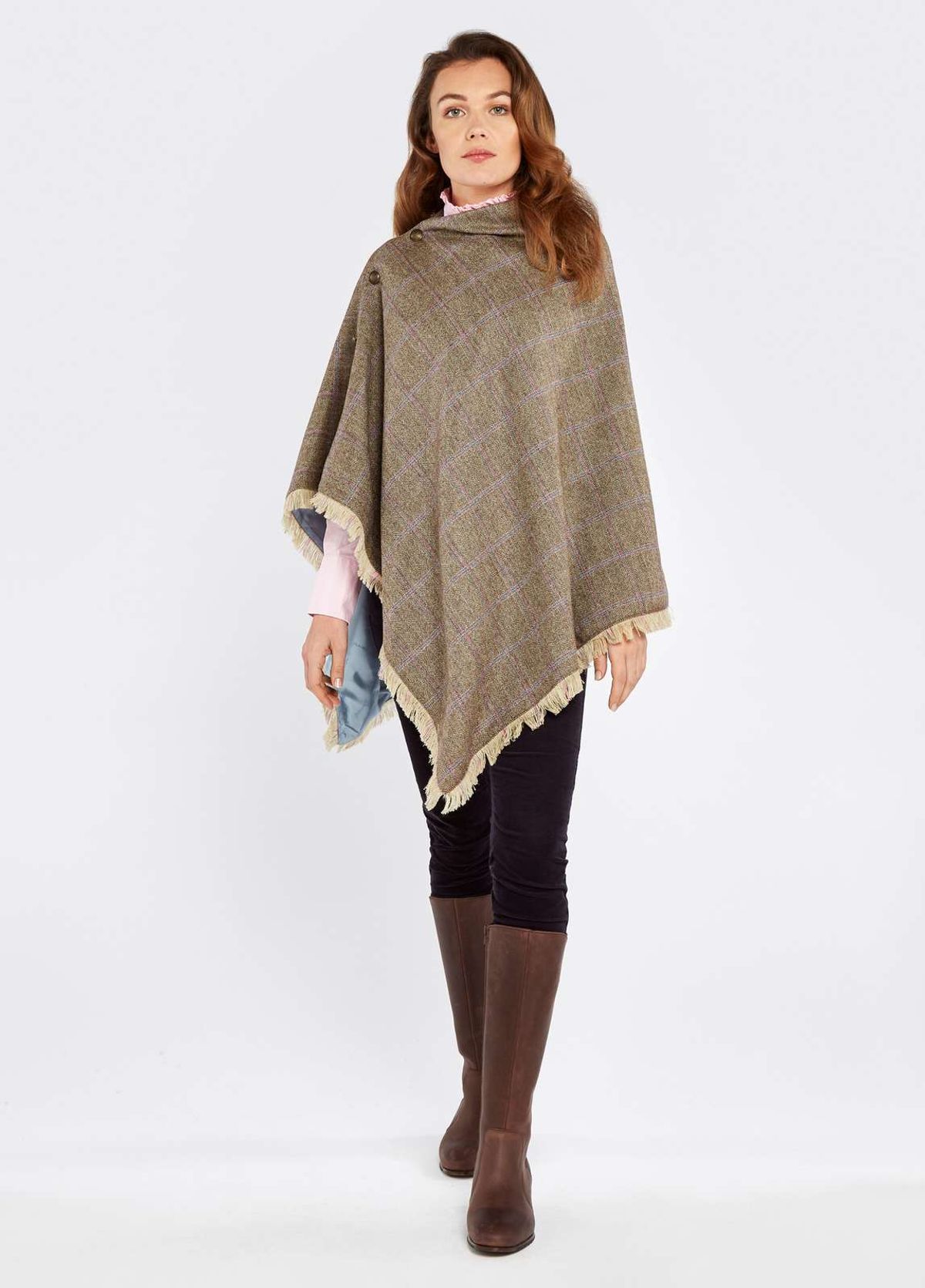 Dubarry Hazelwood Tweed Poncho Woodrose