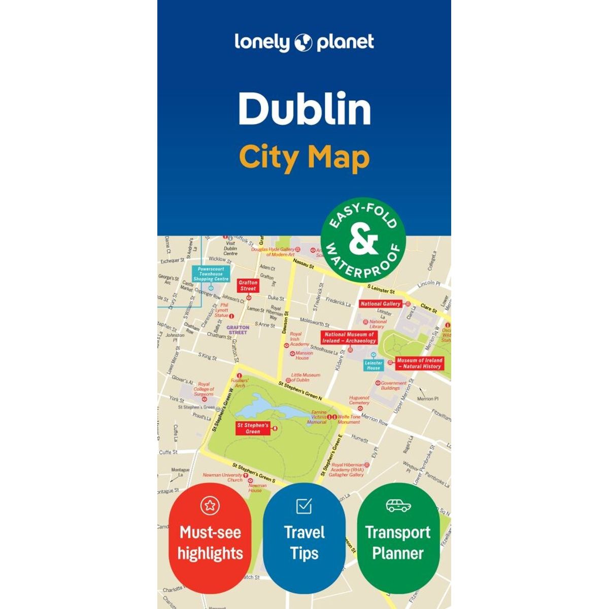 Dublin City Map - Lonely Planet - English Book