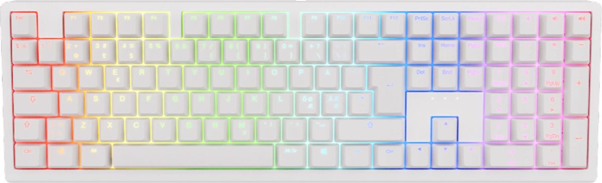 Ducky Zero - White - Cherry Brown - RGB - Trådløs