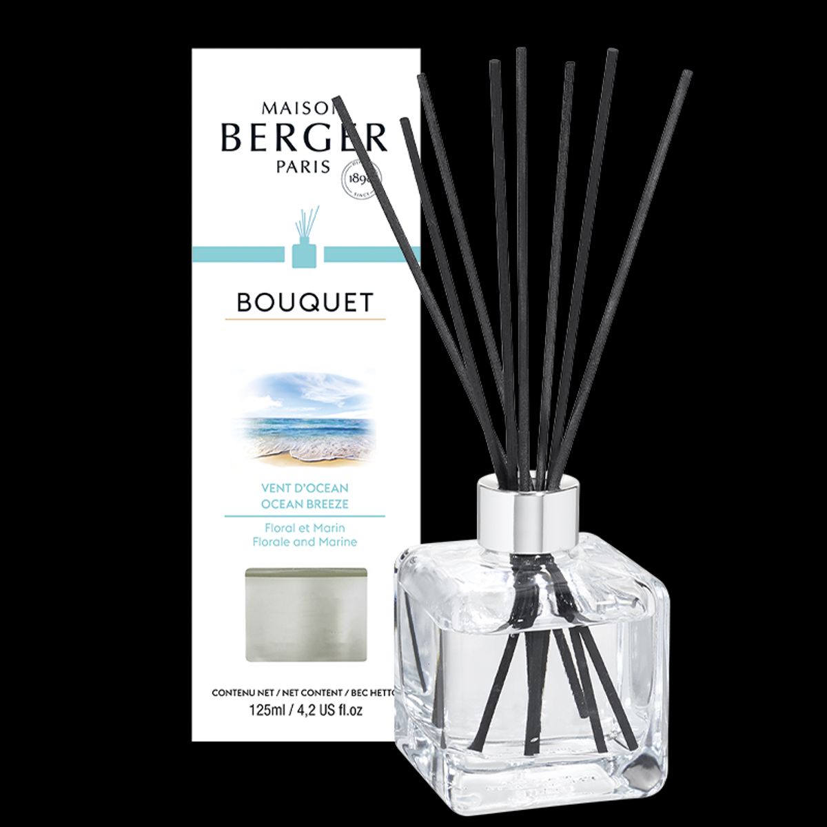 DUFTPINDE CUBE FLAKON & DUFTEN OCEAN BREEZE - SCENTED BOUQUET - Scented Bouquet / Flakon m. Duftpinde - Maison Berger Paris - StudioBuus