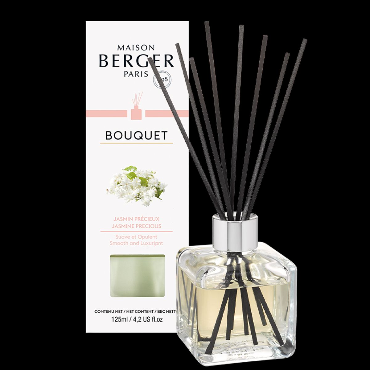 DUFTPINDE CUBE FLAKON & DUFTEN PRECIOUS JASMINE - SCENTED BOUQUET - Scented Bouquet / Flakon m. Duftpinde - Maison Berger Paris - StudioBuus