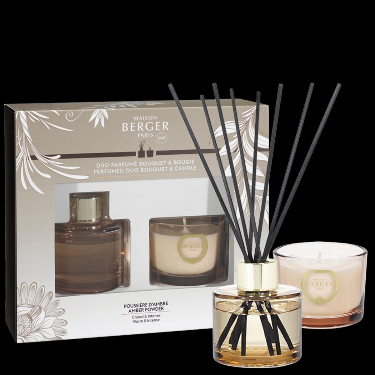 DUFTPINDE & DUFTLYS M. AMBER POWDER - MINI DUO HOLLY - MAISON BERGER - Scented Candle / Duftlys - Maison Berger Paris - StudioBuus