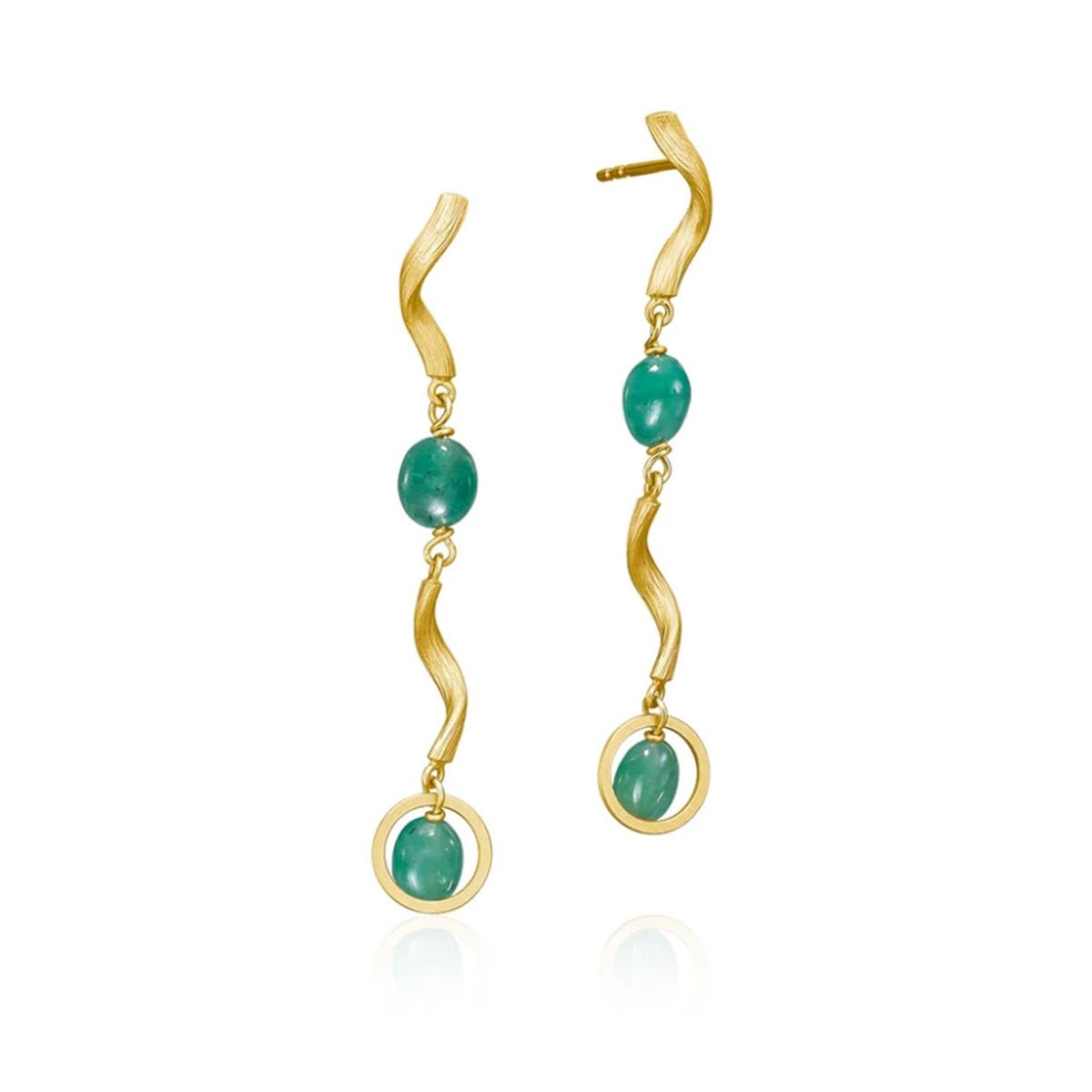 Dulong Fine Jewelry - Vega Emerald øreringe m. smaragd, kort 18 kt. guld