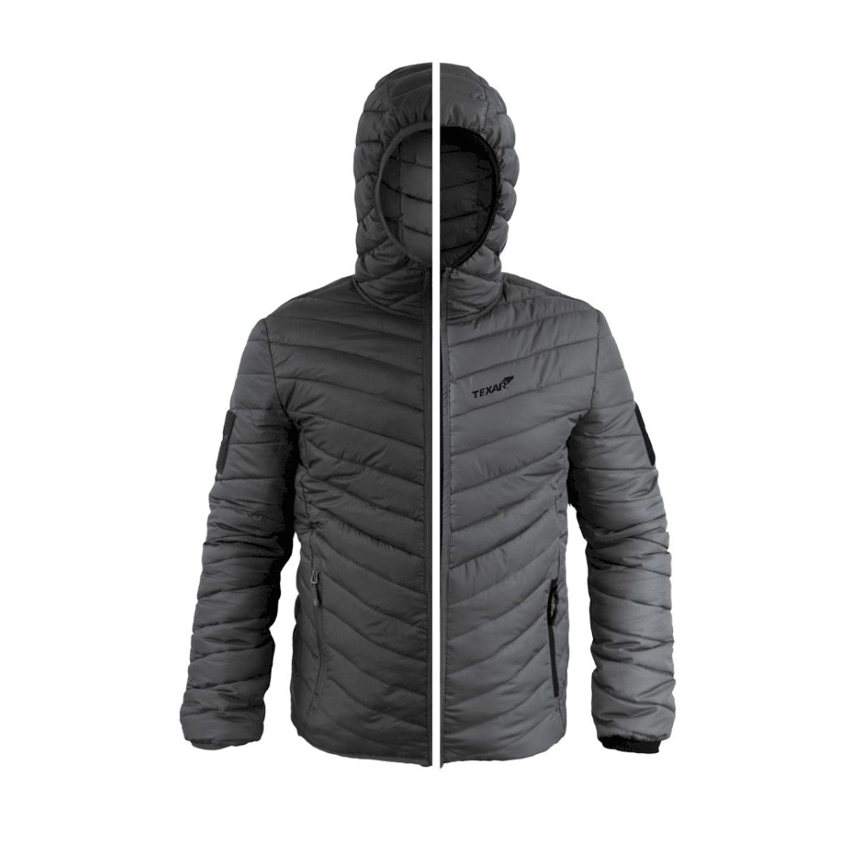 Dunjakke herre | REVERSE jacket black/grey - Texar - M