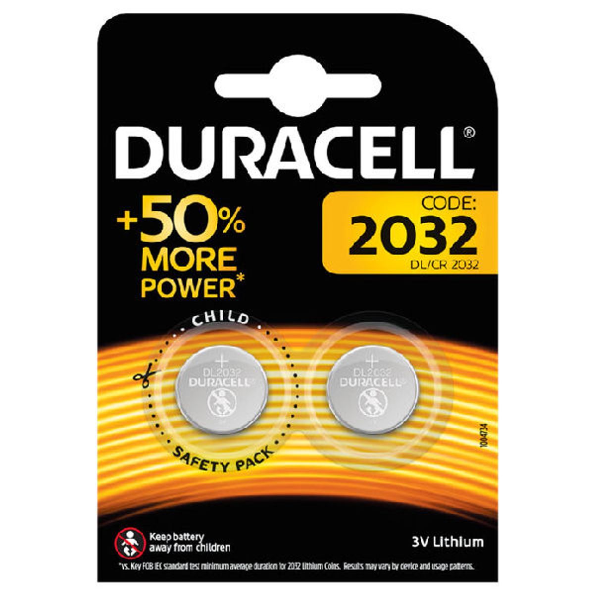 Duracell 2032 batteri DL/CR 3V lithium 2 pack