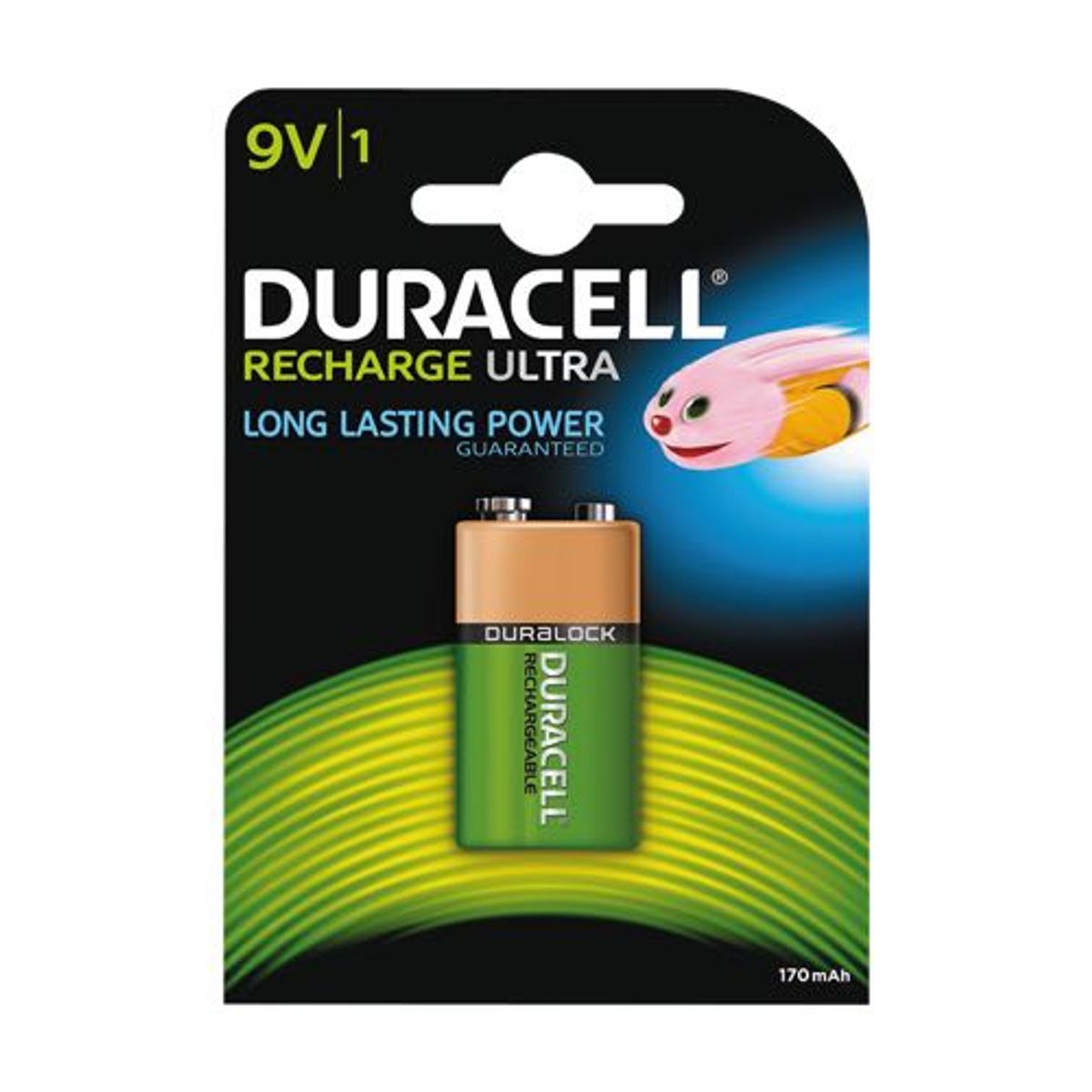 Duracell - 9V - 1 stk - Genopladelige Ni-MH Batteri (170 mAh)