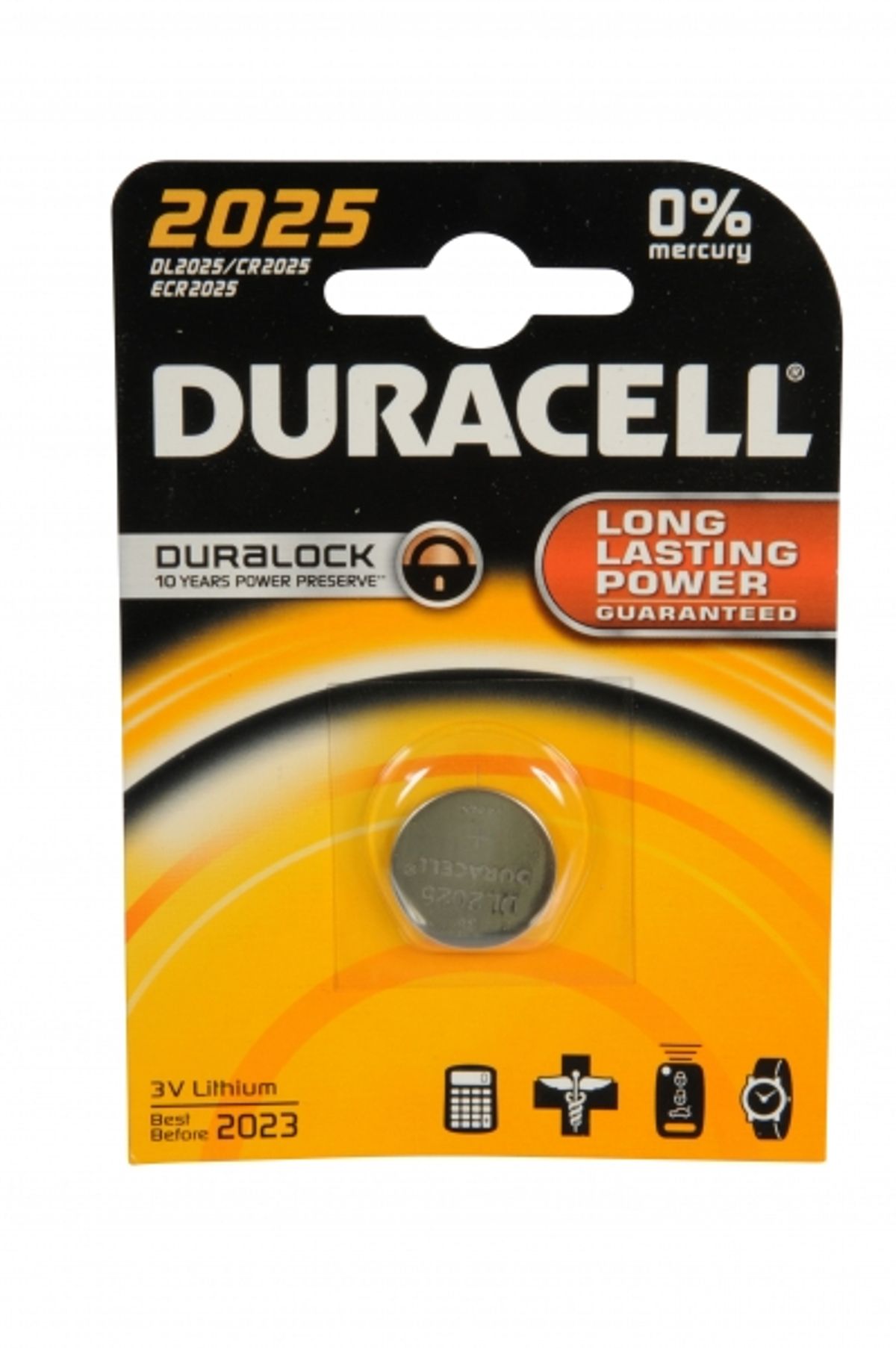 Duracell CR2025 batteri, Long Power Lasting, 3V Lithium, 5 stk