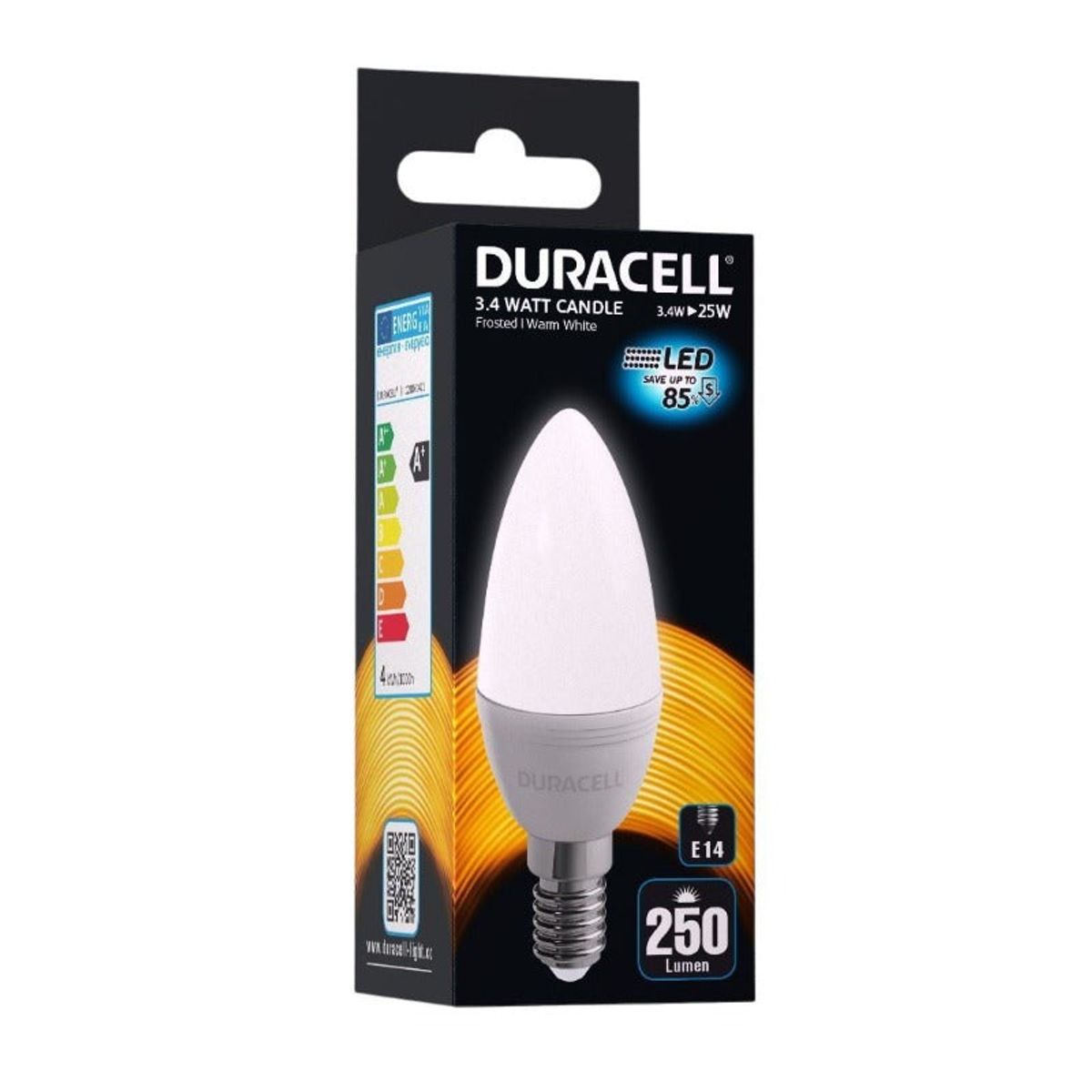 Duracell - E14 LED Kertepære 250Lm 3.4W, 2700K