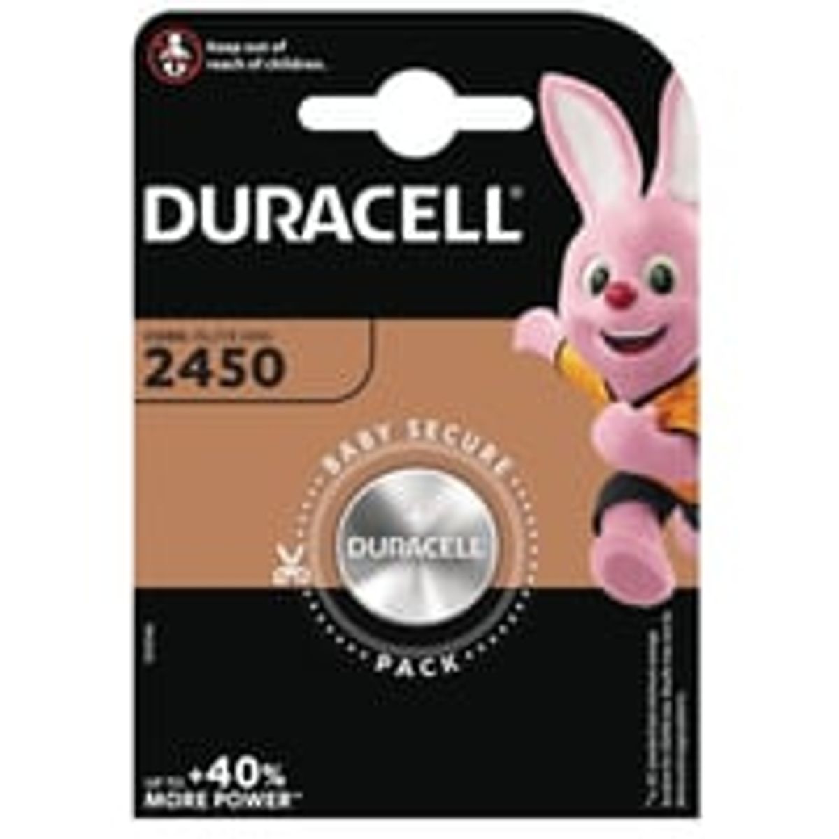 Duracell lithium batteri, CR2450, 1 stk.