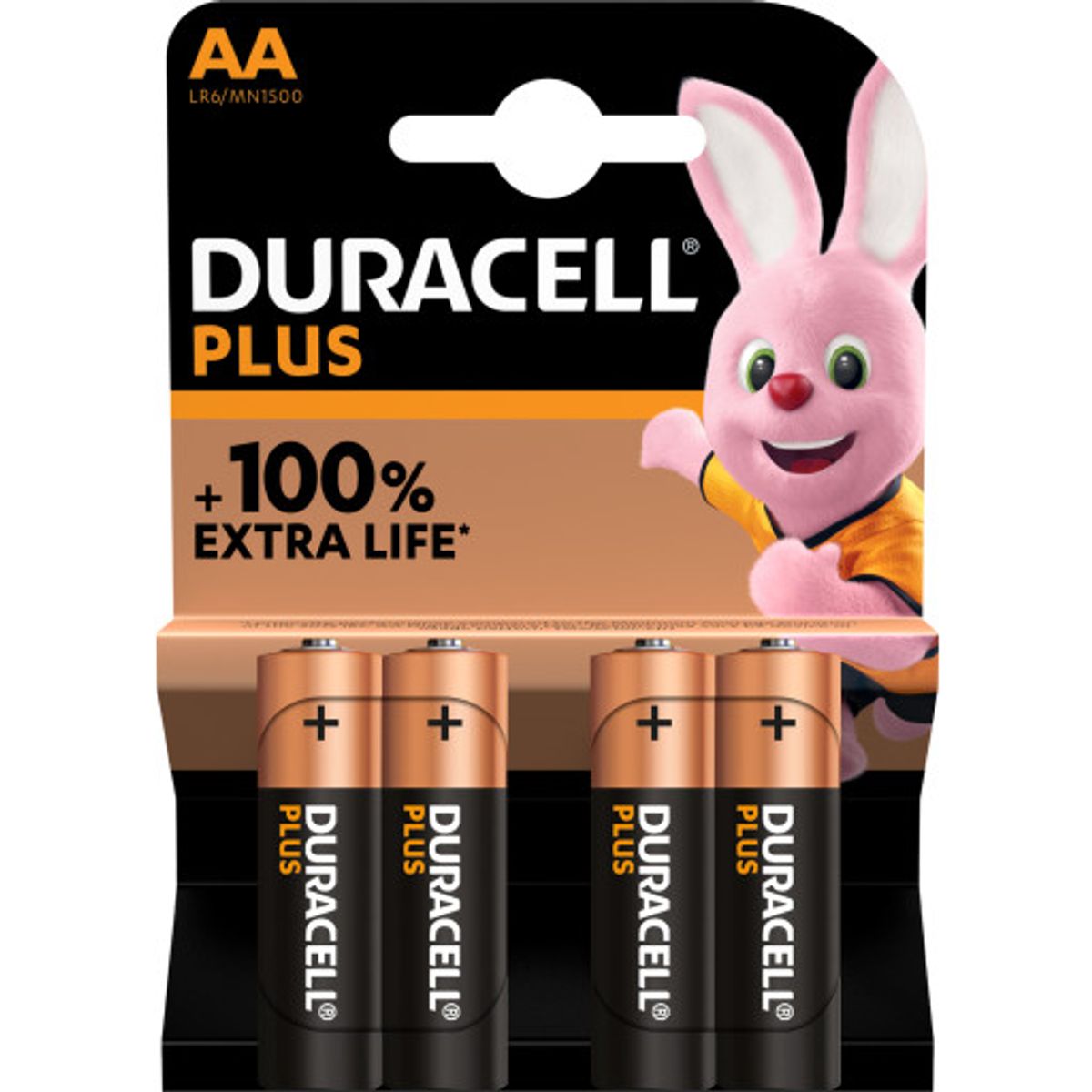 Duracell Plus AA batterier, 4 stk.