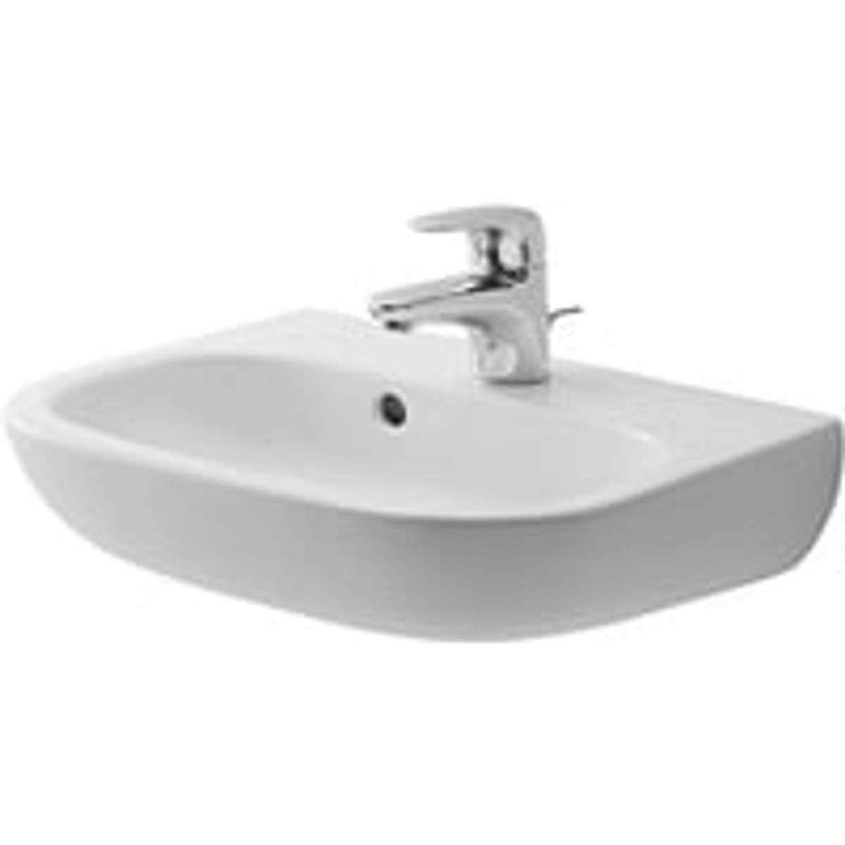 Duravit D-Code hndvask, 45 x 34 cm, 1 hanehul, overlb