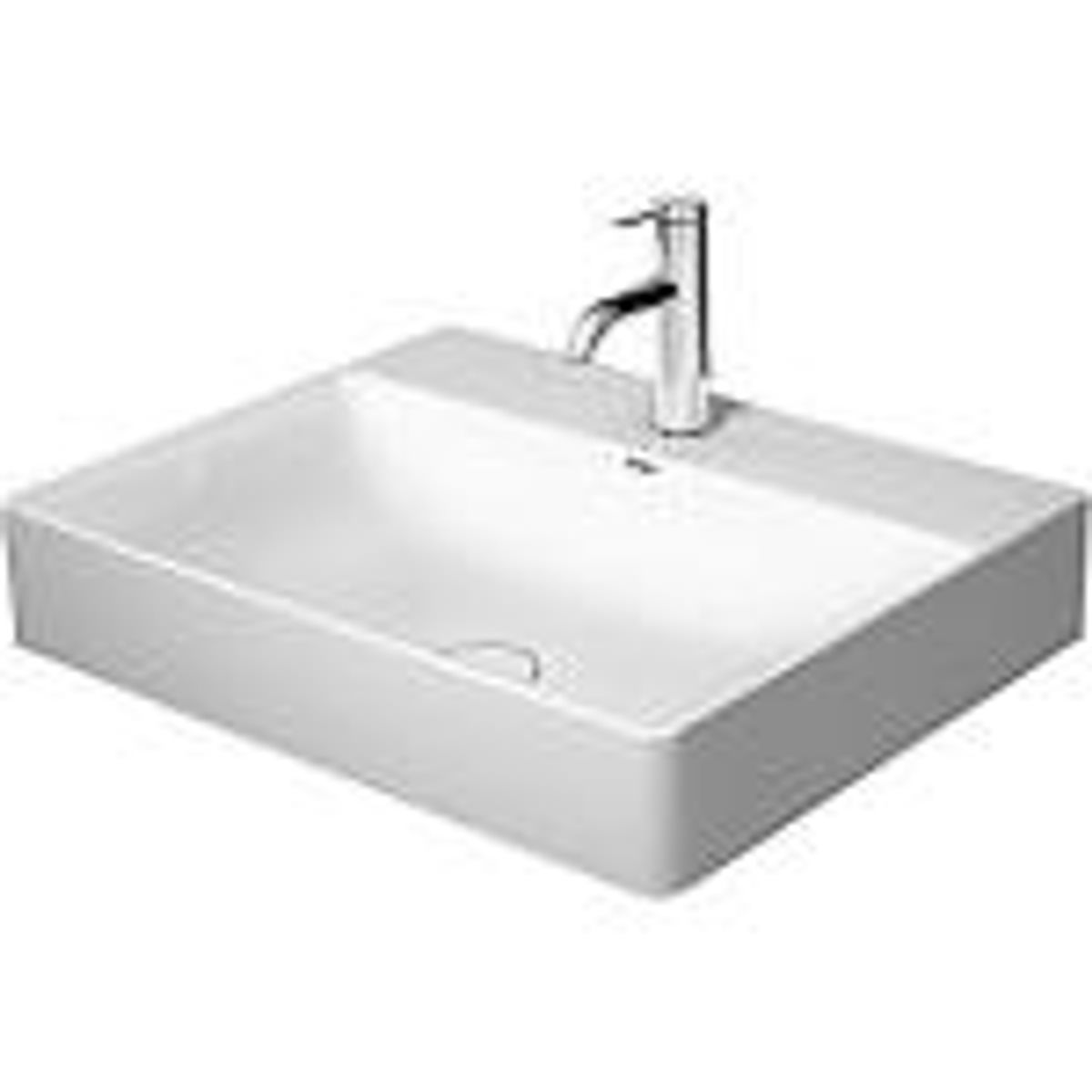 Duravit DuraSquare vask 60x47cm m/hh midt u/overløb m/porc. afl.skj. m/sleben bund