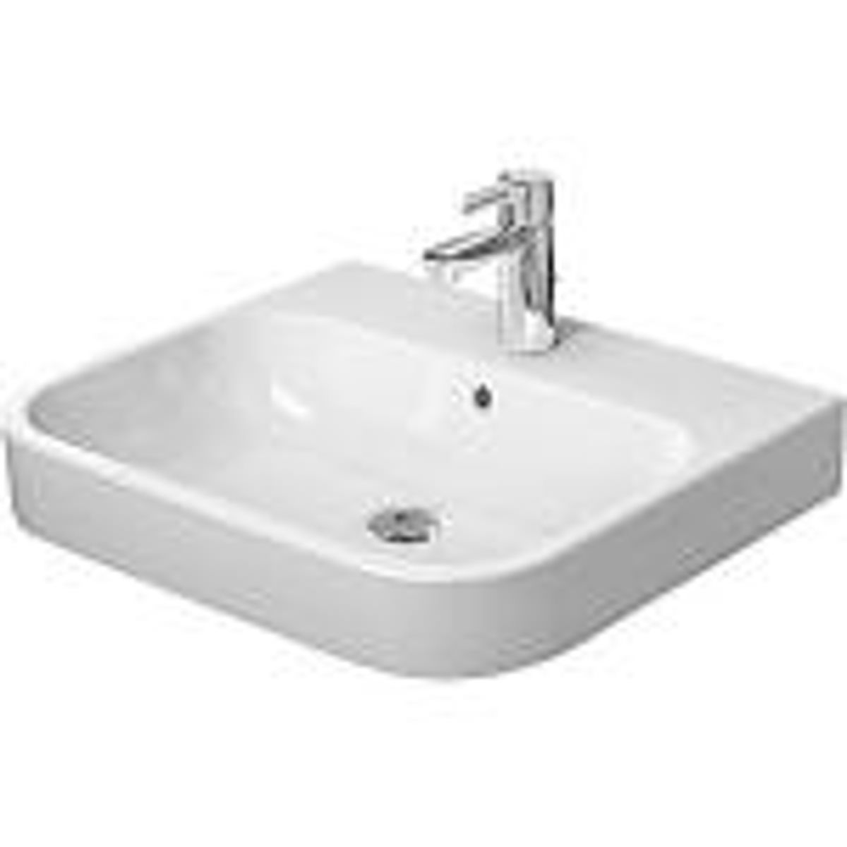 Duravit Happy D.2 møbelvask 60x50,5cm m/hh midt m/overløb m/WonderGliss