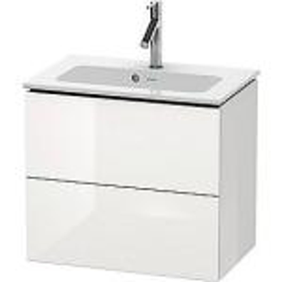 Duravit L-Cube vaskeskab 62x39,1cm Compact, hvid højglans med 2 skuffer, passer til vask 234263