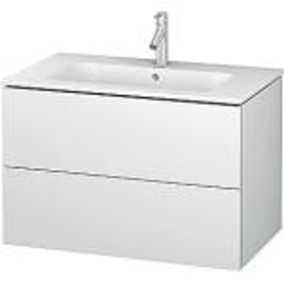 Duravit L-Cube vaskeskab hvid højglans Med 2 skuffer, passer t. Starck vask 635411000