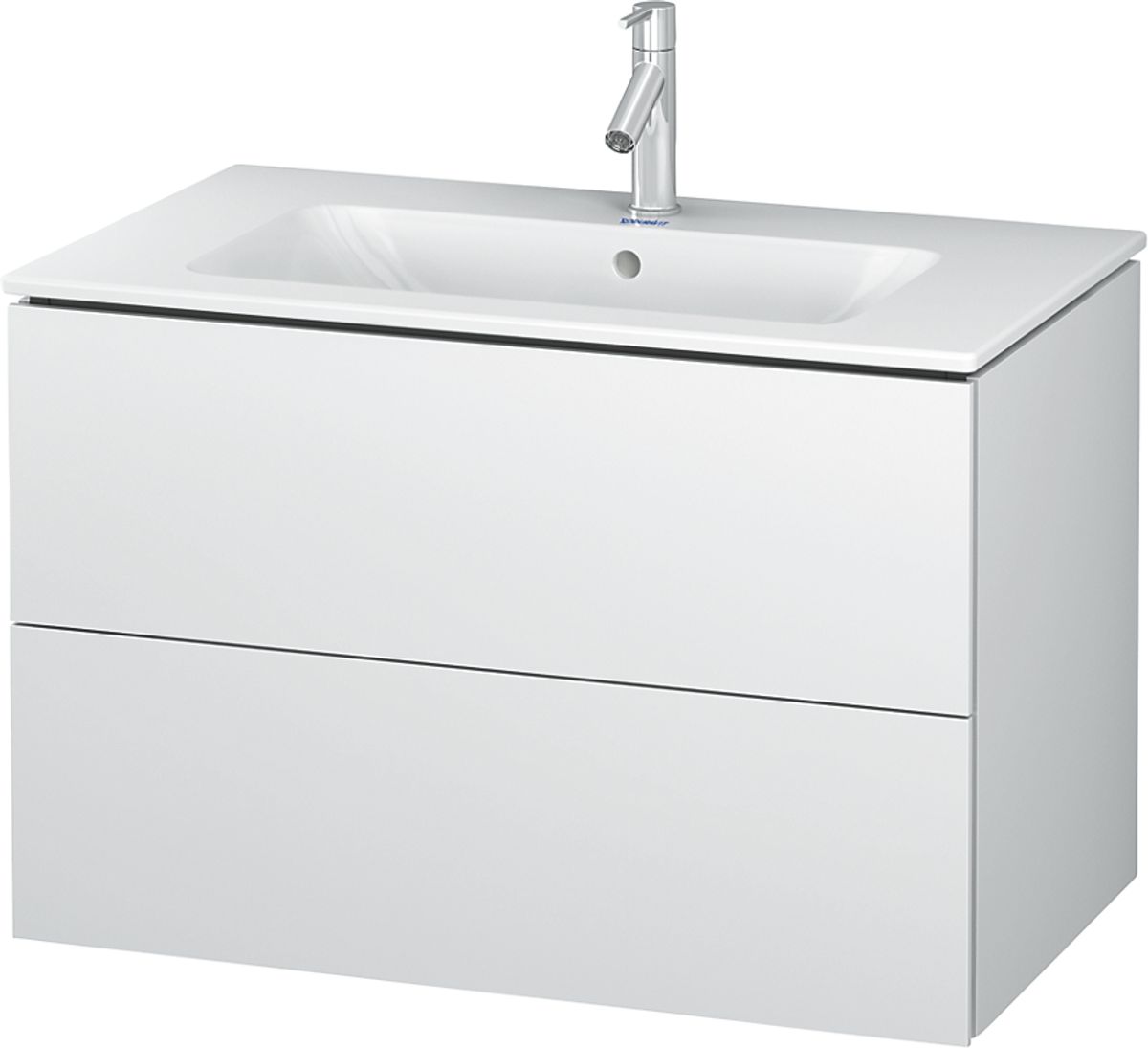 Duravit L-Cube vaskeskab med 2 skuffer. 820x 481 mm. Hvid højglans. Passer til Starck vask 635411000