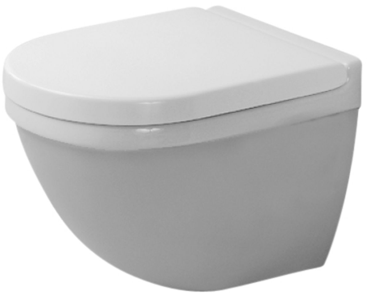 Duravit Starck 3 vægtoilet Compact 360x485mm med skjult montering og Wondergliss