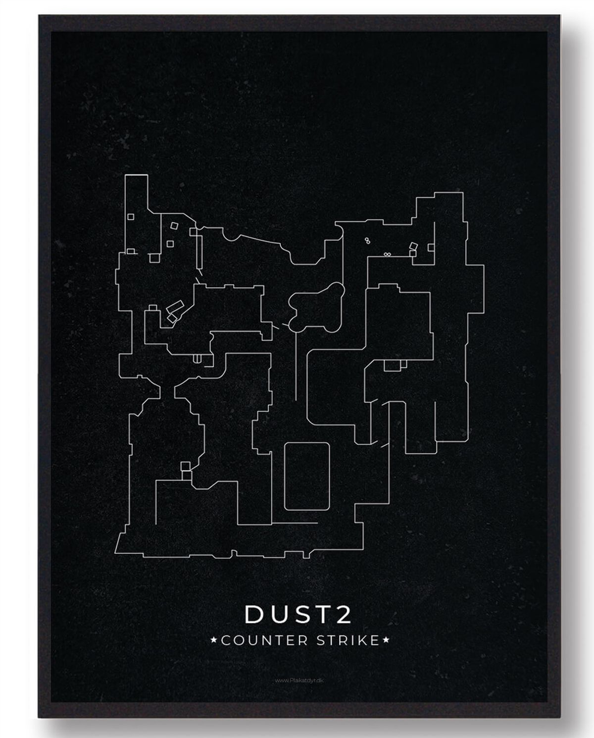 Dust2 map - CS gamerplakater (Størrelse: L - 50x70cm (B2))