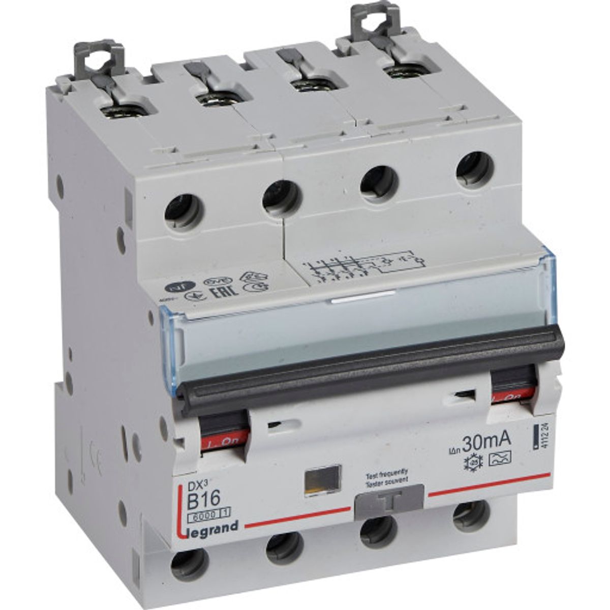 DX3 kombiafbryder HPFI RCBO B 16A 30mA 4P, 10kA, 4M, type A