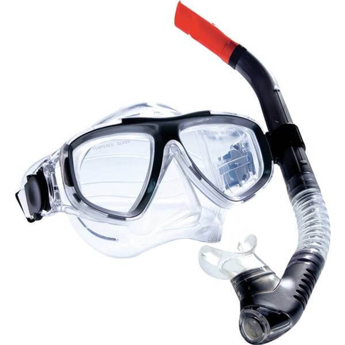 Dykkersæt med maske & snorkel til voksen - Sort