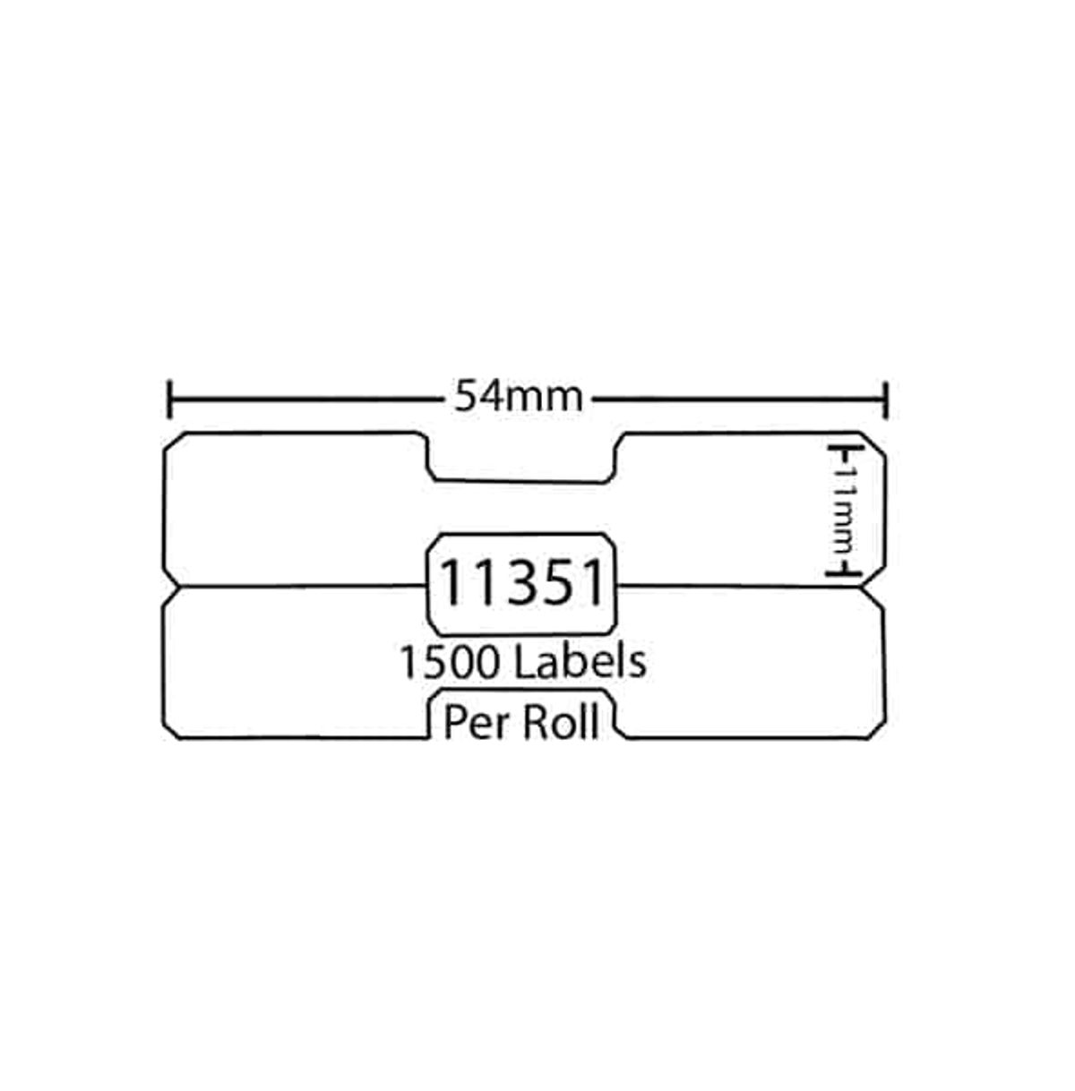 Dymo 11351 Smykke etiketter - 1500 stk 11 x 54mm Kompatibel