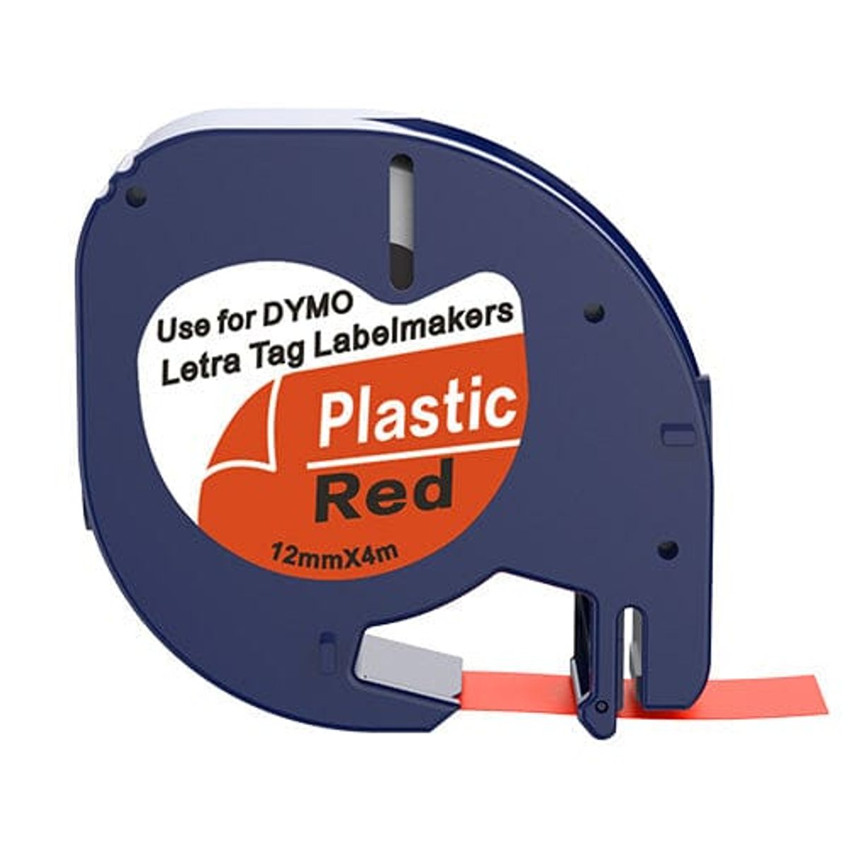 Dymo 91203 sort på rød plastiktape 12 mm S0721630 - Kompatibel