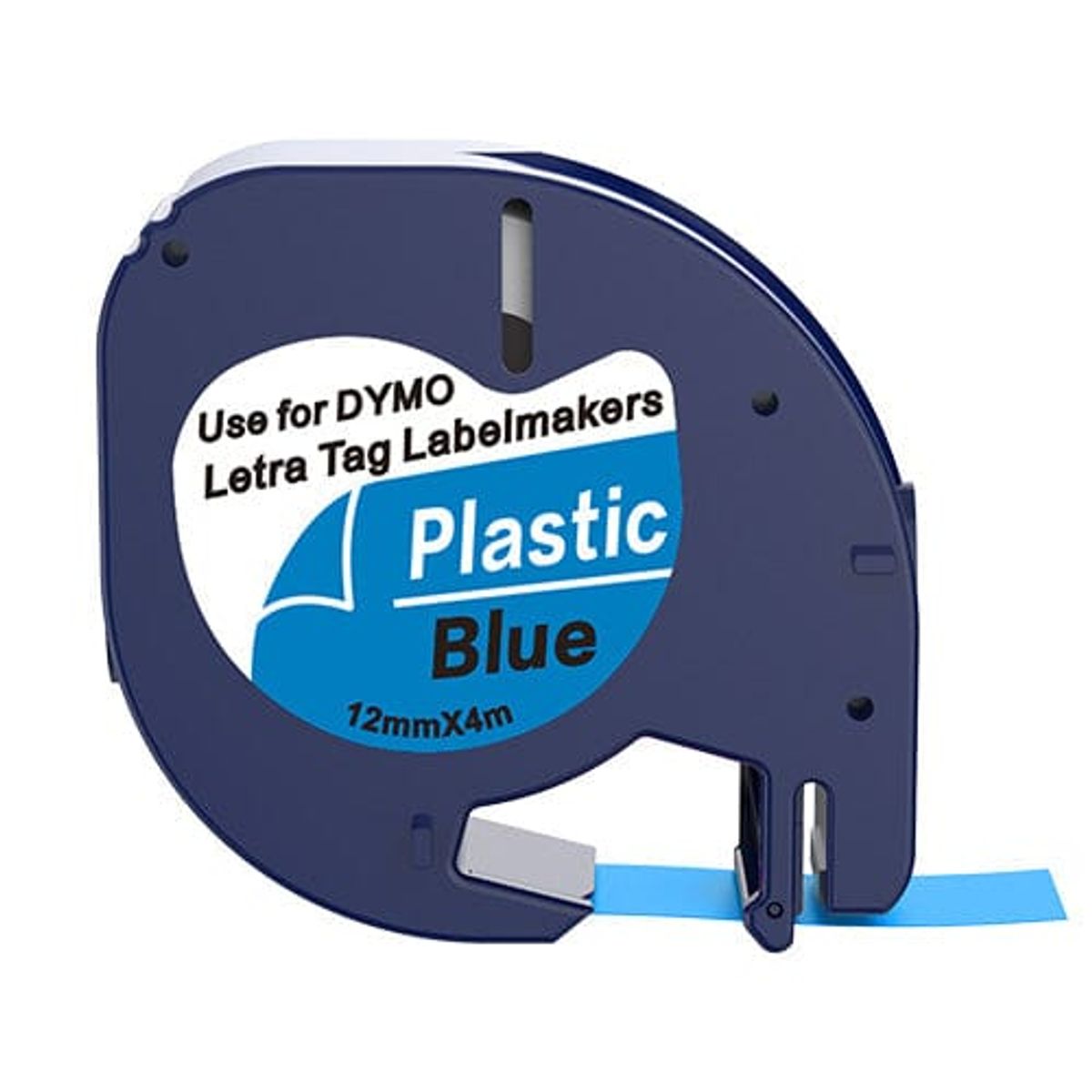 Dymo 91205 sort på blå plastiktape 12 mm S0721670 - Kompatibel