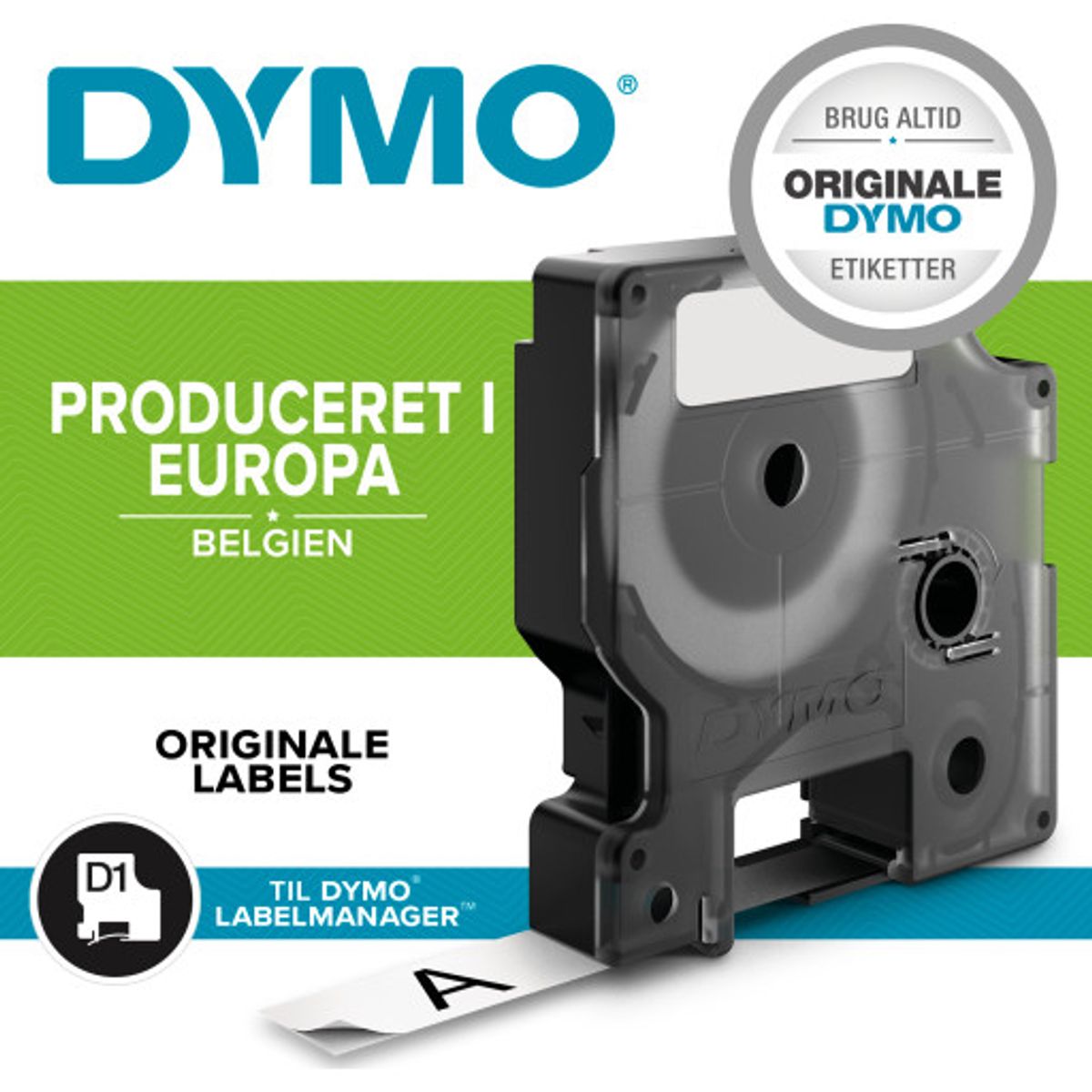 DYMO® D1 Durable tape, 12 mm, hvid på rød