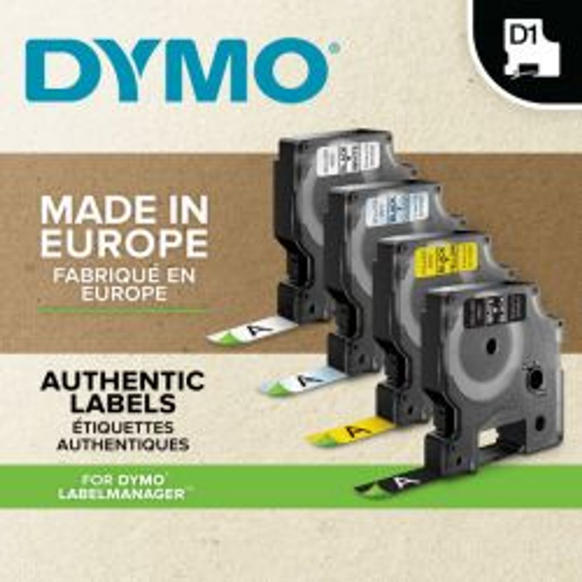 Dymo D1, Marking Tape, 9mm, Black Text On Yellow Tape, 7m