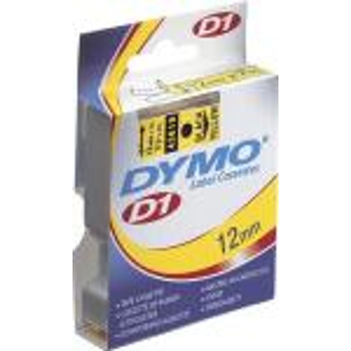 Dymo D1 tape 9mm x 7 mtr., sort/klar