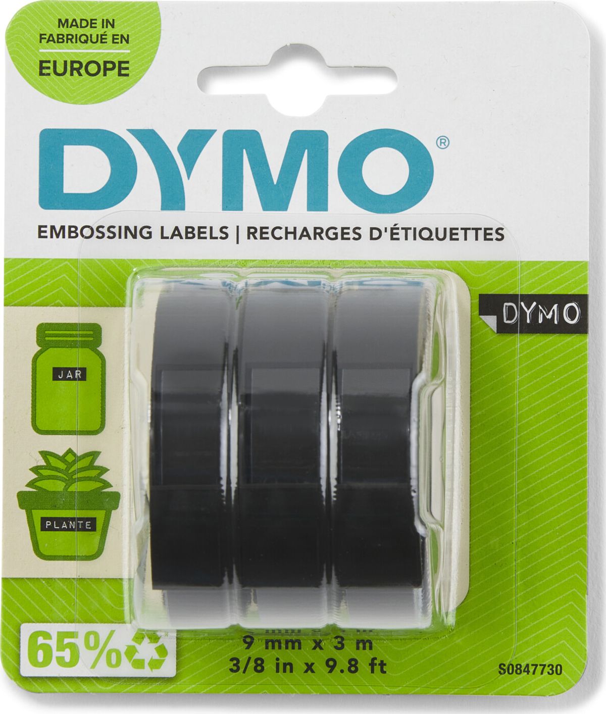 Dymo - Embossing Labels - 9 Mm X 3 M - 3-pak