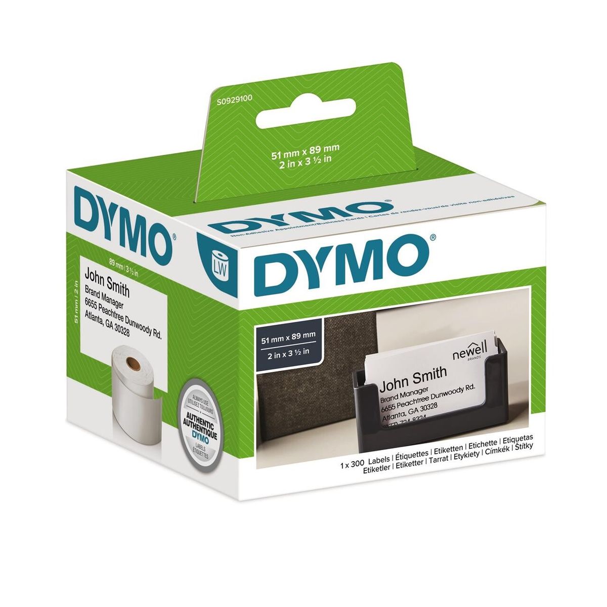 DYMO gæste/navneskilt 51x89 mm u/lim rl/300 stk.