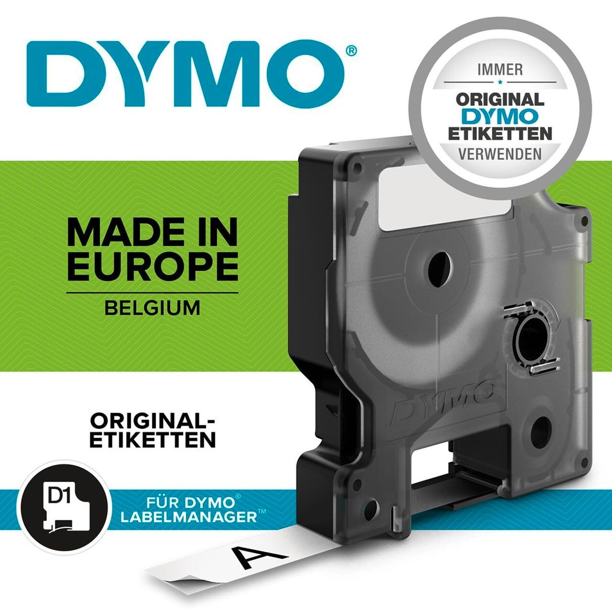 DYMO Labeltape D1 sort/gul 24mm