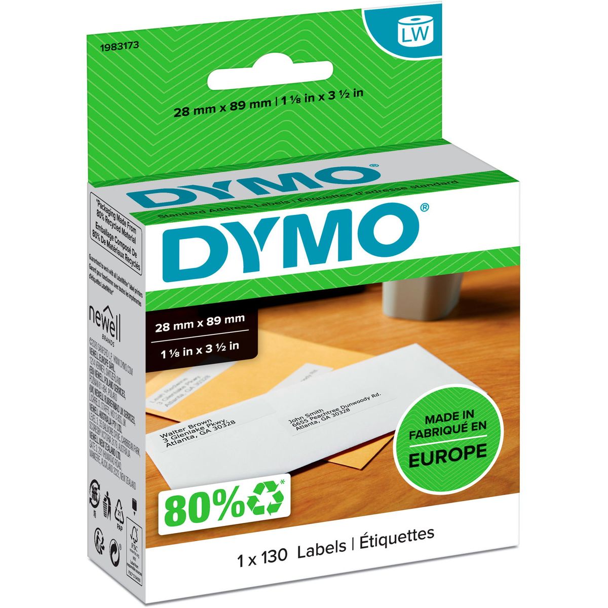 Dymo LabelWriter adresse etiketter hvid 130 etk