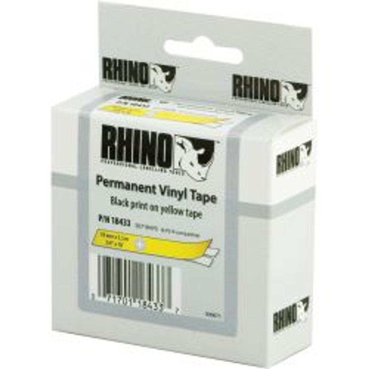 Dymo Rhino Pro Markable Perm Tape 19mm Black Text Yellow Tape5.5m