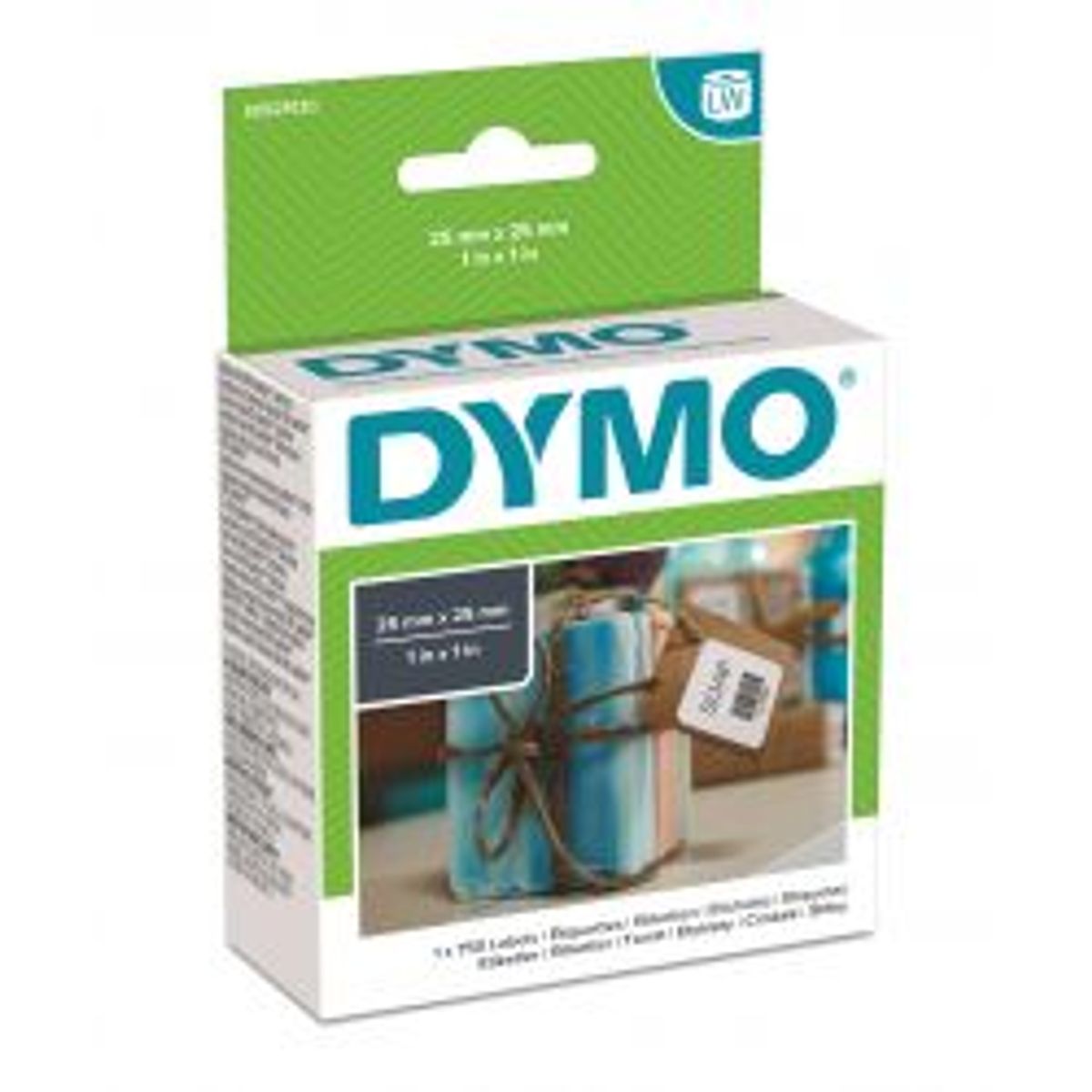 Dymo Square Multi-purpose Labels, 25x25mm, 750 Pcs, White