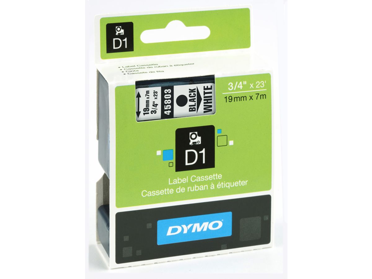 Dymo Tape 45803 19mm Sort/hvid