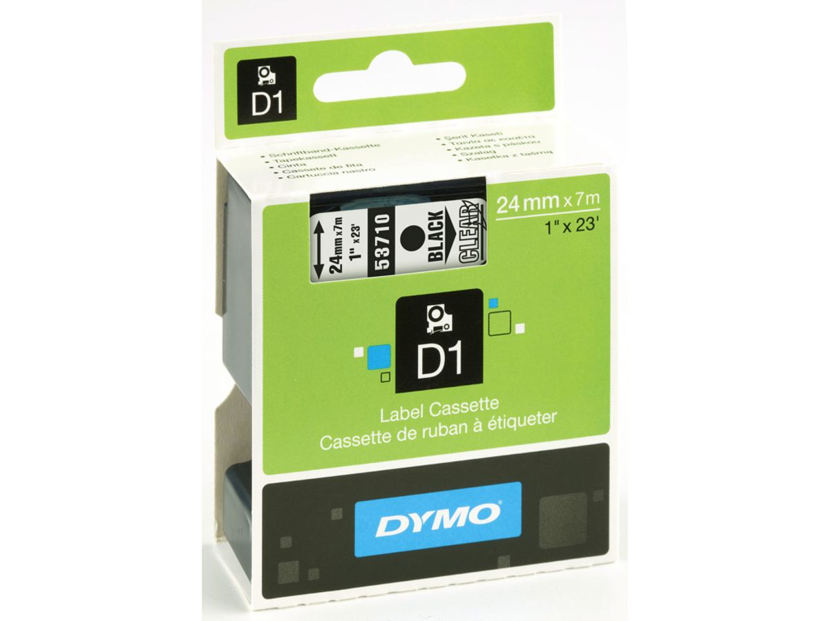 Dymo Tape 53710 24mm Sort/klar