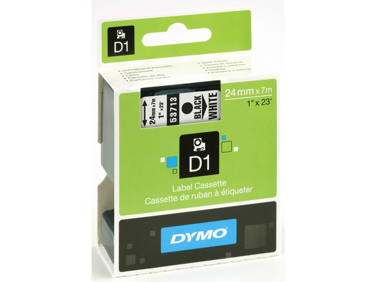 Dymo Tape 53713 24mm Sort/hvid