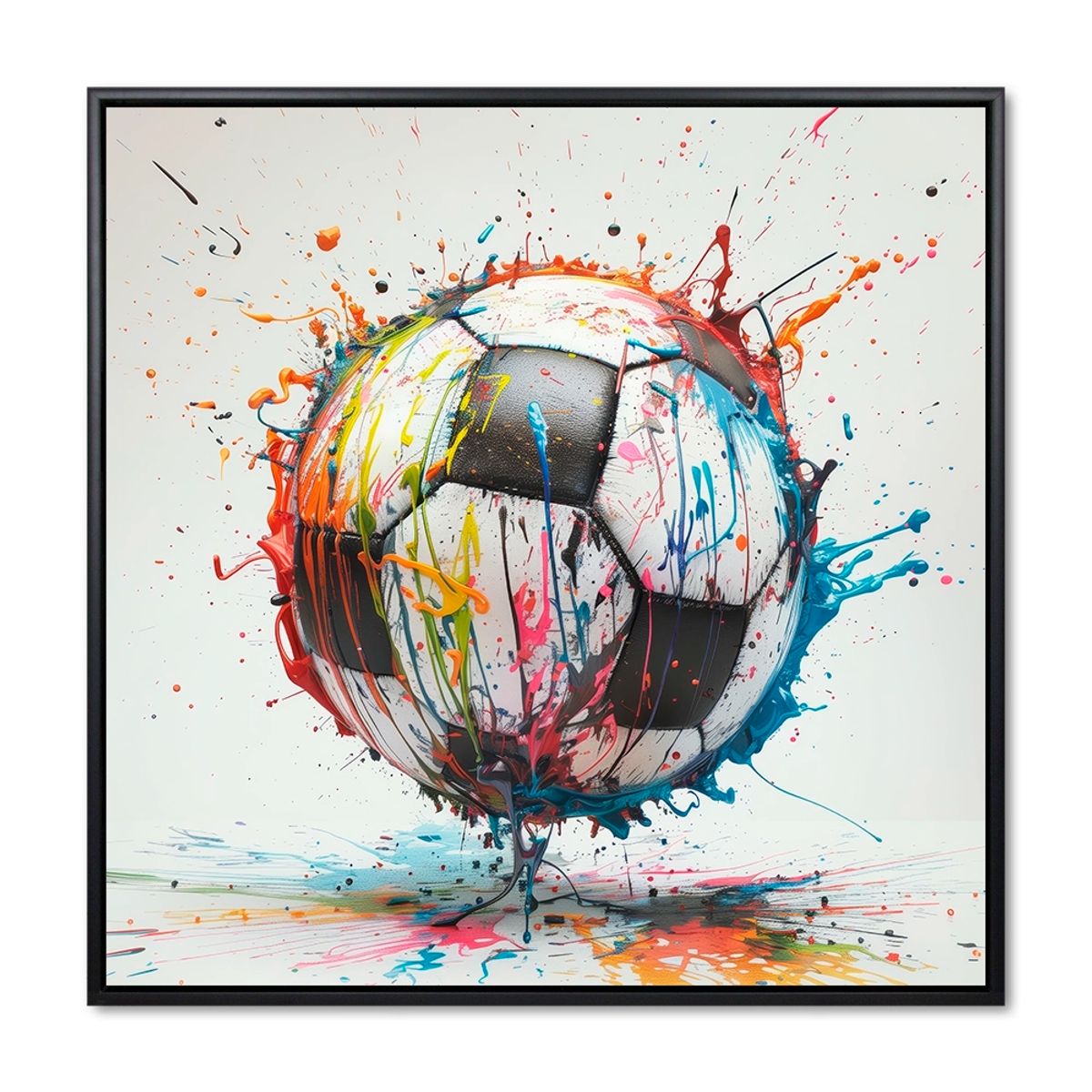 Dynamic Dribble - 100x100 cm. - Sort ramme