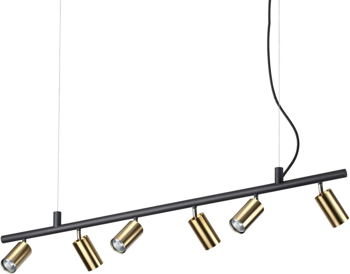 Dynamite, Pendel lampe, GU10 max 6 x 28W, GU10, messing/sort, metal, L1155xHmin165/max2250xB55mm