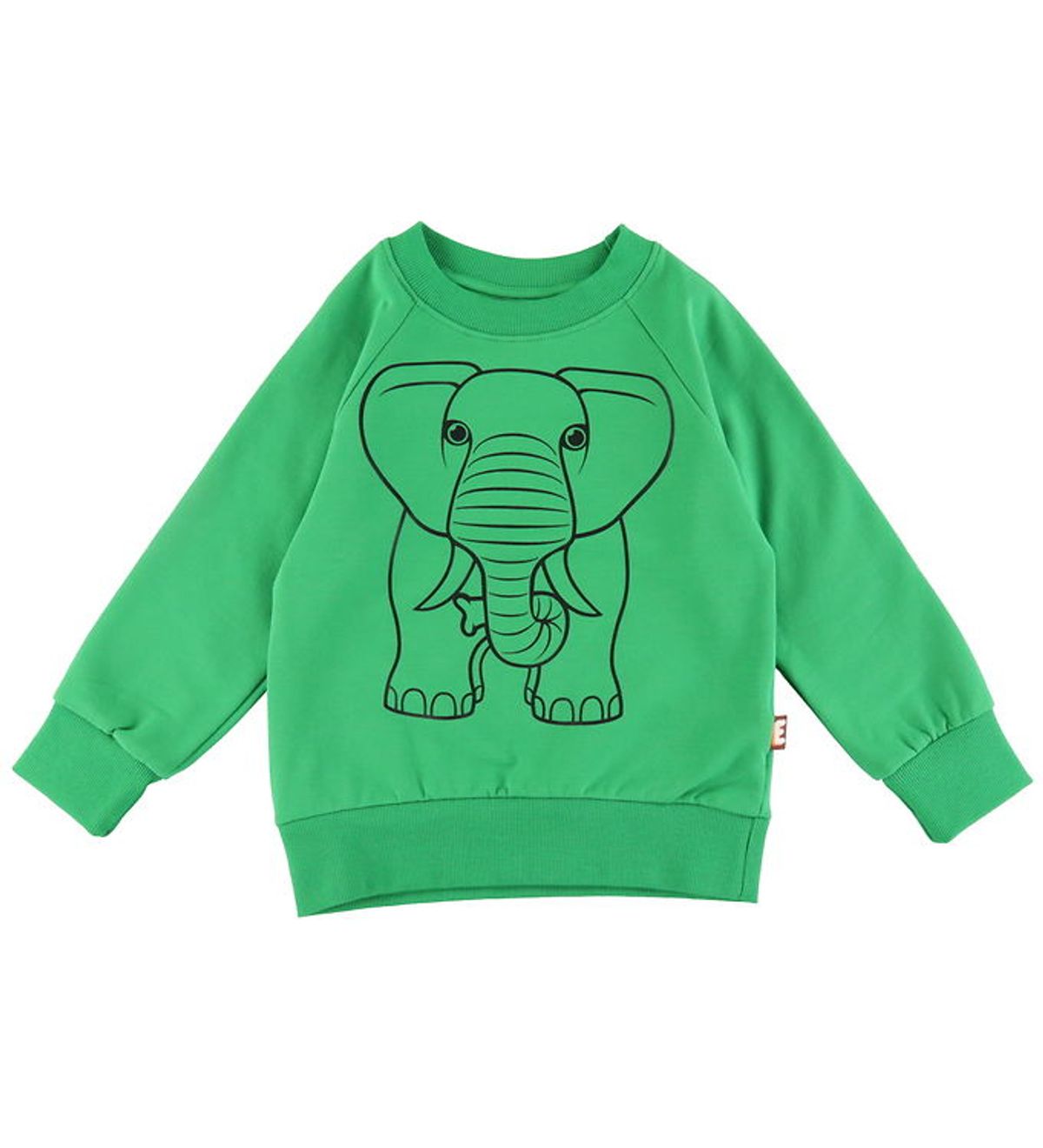 DYR-Cph Sweatshirt - Dyrbellow - Green Outline Elefant