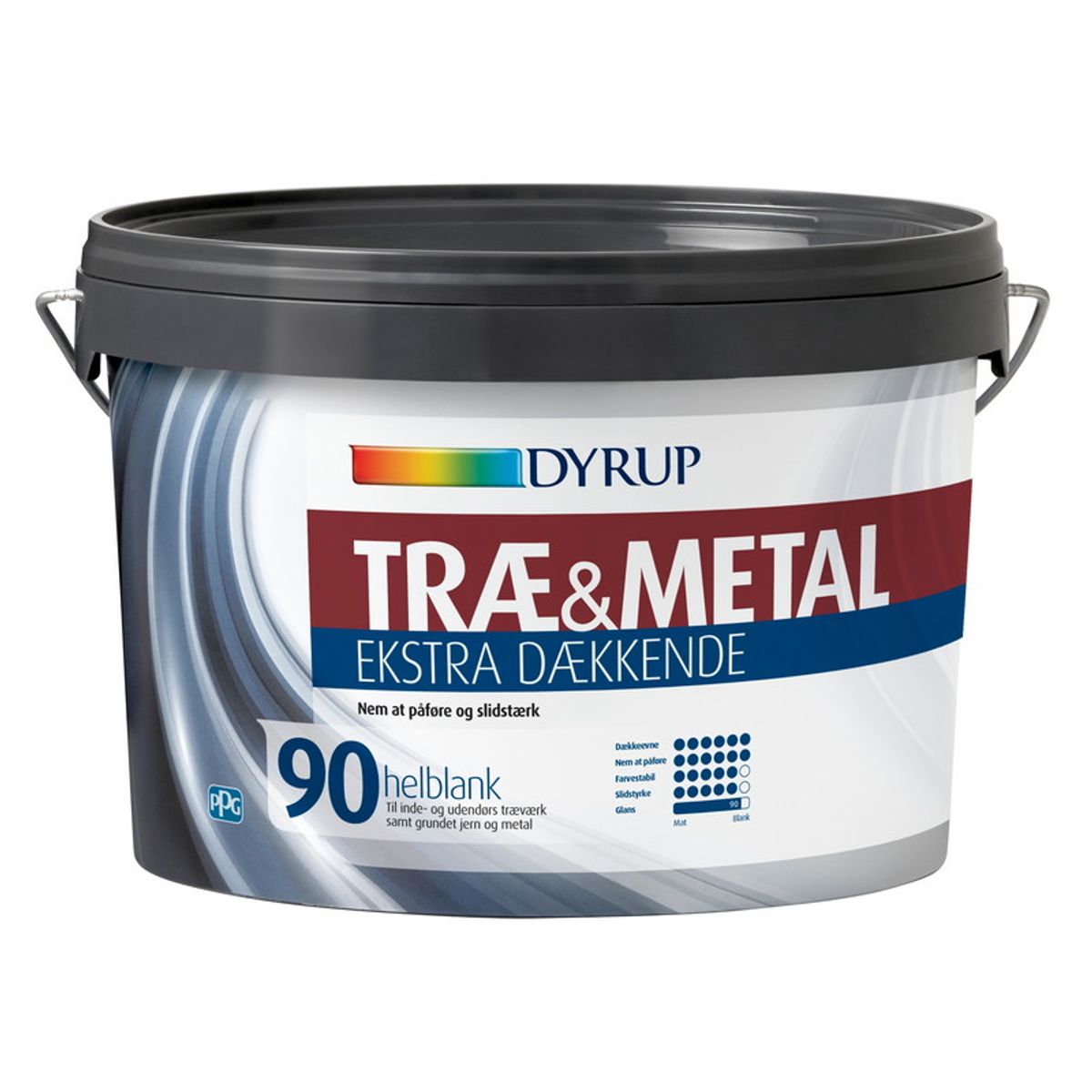 DYRUP Træ & Metal maling Ekstra Dækkende Glans 90 - 0,75 liter - Base 10