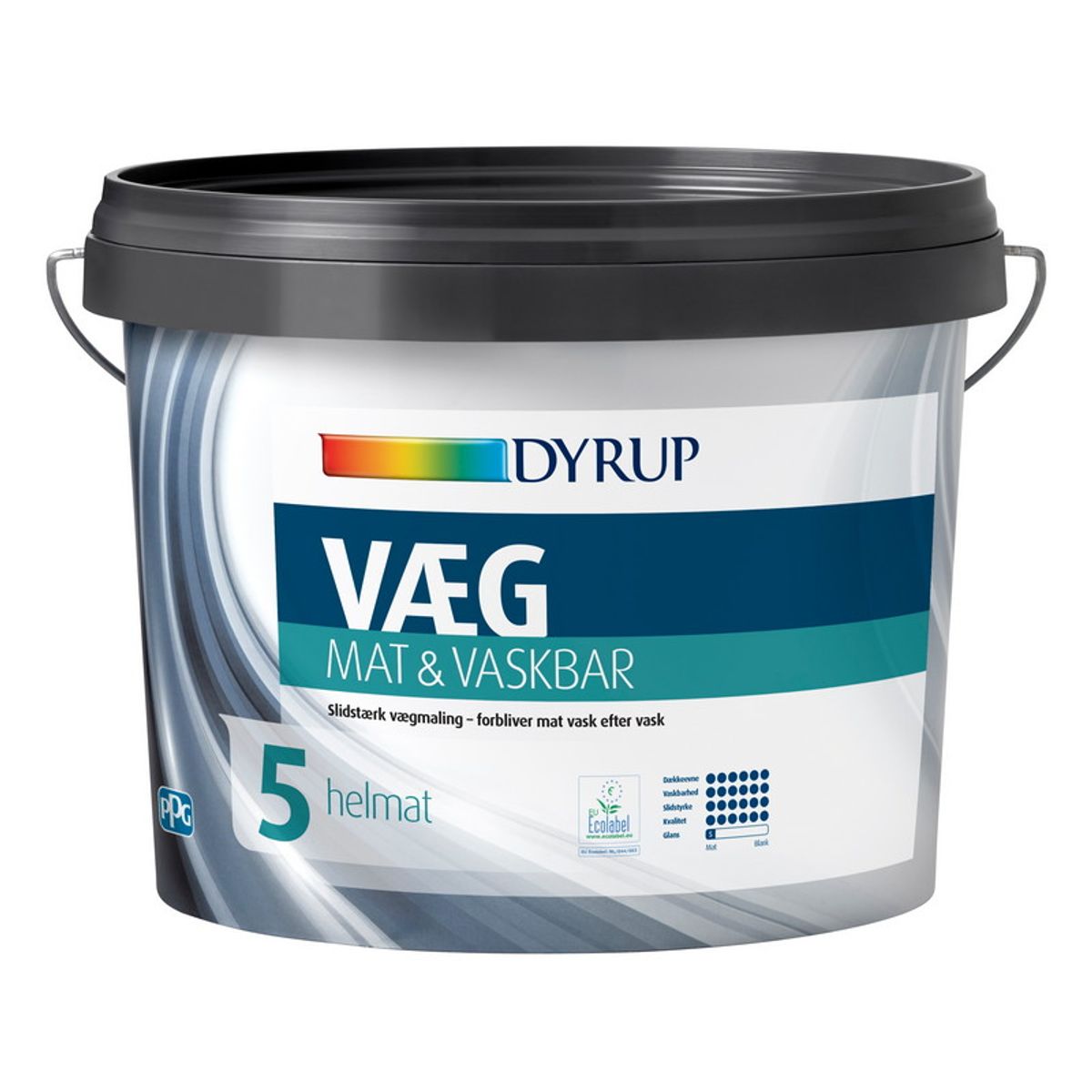 DYRUP Vægmaling Mat & Vaskbar Glans 05 - 9 liter - Hvid (800)